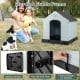 Dog house for small dogs made of waterproof plastic with elevated floor, featuring a sturdy frame and removable roof.