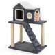Cat tree with a cozy house, ladder, and scratching posts, designed for kittens and small cats, providing comfort and.