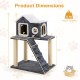 36-inch cat tree with two levels, scratching posts, and a cozy condo for kittens, featuring a stable design and plush.