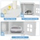 Large wooden cat litter box enclosure in white, featuring a spacious tabletop and side access door for easy cleaning.