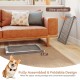 30-inch tall gray wooden pet fence, foldable and ultra-portable, ideal for small dogs and cats, perfect for temporary.