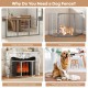 30-inch tall gray wooden pet fence for small and medium dogs, ideal for pet isolation and protecting furniture.