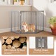 Wooden pet fence for small dogs, 30 inches tall, made of natural fir wood, ideal for creating safe spaces indoors.