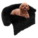 Plush calming dog couch bed in black with anti-slip bottom, providing comfort and support for pets on any surface.
