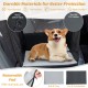 Dog car seat cover in black with removable pad and mesh windows for small and medium dogs, ensuring comfort and.