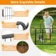 Detail of the 8-panel pet fence showing rounded corners and thickened metal pipes for safety and stability in outdoor.