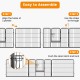 8-panel 24-inch height pet fence with door latch, easy to assemble for indoor and outdoor use, featuring robust metal.