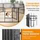 8-panel 24-inch height pet fence with a convenient door design, crafted from premium metal for indoor and outdoor use.