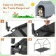Elevated pet house with waterproof canopy, ventilated windows, and sturdy metal frame for outdoor comfort.