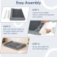 Orthopedic foam dog bed with removable cover, showing assembly steps for easy setup and maintenance.