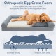 Large orthopedic foam dog bed with removable cover, featuring a 3-sided bolster for support and non-slip bottom for.