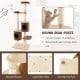 6-tier wooden cat tree with removable condos, round sisal posts, and anti-slip foot pads for stable cat play and rest.