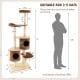 6-tier wooden cat tree in brown with removable condos, platforms, and perch for 3-5 cats, ensuring stability and.