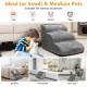 3-tier non-slip dog steps in gray with high-density foam, ideal for small pets to safely climb onto furniture.