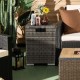 Gray 2-in-1 patio rattan gas propane tank cover serving as a side table, featuring a durable woven design and.