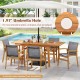 Expandable 55-inch patio dining table made of solid acacia wood, featuring a 1.97" umbrella hole for outdoor use.