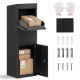 Package delivery box with anti-theft baffle and sloped roof, made of galvanized steel for outdoor use.