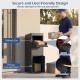 Package delivery box in black with anti-theft baffle, sloped roof, and coded lock for secure outdoor use.