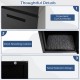 Convenient cut-out handle detail of the black package delivery box with anti-theft baffle for secure outdoor use.