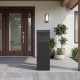 Black package delivery box with anti-theft baffle and sloped roof, ideal for secure outdoor use on porches or yards.