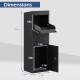 Dimensions of the black package delivery box with anti-theft baffle, suitable for outdoor use, showing height and width.