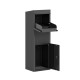 Package delivery box in black with anti-theft baffle and sloped roof, ideal for secure outdoor package storage.