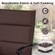 Close-up of the padded ergonomic outdoor dining chair in brown, featuring breathable fabric and soft padding for.