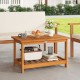 Acacia wood coffee table with 2-tier design, ideal for indoor and outdoor use, featuring a spacious tabletop and shelf.