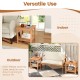 Acacia wood side table with slatted tabletop and storage shelf, ideal for indoor and outdoor use, enhancing any space.