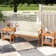 Acacia wood side table set of 2 with slatted tabletop, ideal for patio or balcony use, featuring a natural finish.
