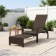 Patio chaise lounge with retractable ottoman, ergonomic design, durable rattan, perfect for backyard relaxation.