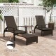Patio chaise lounge with retractable ottoman, durable rattan design, ideal for backyard or poolside relaxation.