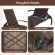 Patio chaise lounge with ergonomic backrest, curved armrests, and reinforced metal frame for poolside relaxation.