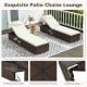 Patio chaise lounge set of 2 with off-white cushions, adjustable backrest, and foldable side table for outdoor.