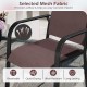 Breathable mesh fabric of a stackable outdoor armchair, designed for comfort and durability in warm weather.
