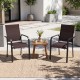 Stackable outdoor armchairs set of 2 with breathable mesh fabric and supportive armrests, perfect for patio relaxation.