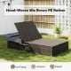 Patio double chaise lounge in hand-woven mix brown PE rattan with adjustable backrests and retractable canopy for.
