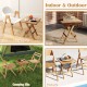 Patio folding side table with slatted tabletop and X-shaped legs, perfect for camping, picnics, or outdoor use.