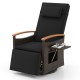 Patio Rattan 360° swivel recliner chair with adjustable backrest and footrest, featuring durable PE wicker for outdoor.