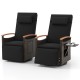 Patio Rattan 360° swivel recliner chairs with durable PE wicker, featuring adjustable backrest and foldable side table.