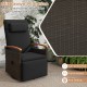 Patio rattan 360° swivel recliner chair with durable PE wicker, featuring a full-length cushion for outdoor comfort.