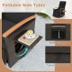 Foldable side table of the Patio Rattan 360° Swivel Recliner Chair with durable PE wicker for outdoor use.