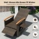 Patio Rattan 360° swivel recliner chair in mix brown PE wicker with adjustable backrest and foldable side table for.