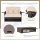 Patio Rattan Daybed with 4-Level Adjustable Backrest and Retractable Side Tray - Gallery View 6 of 11