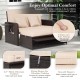 Patio Rattan Daybed with 4-Level Adjustable Backrest and Retractable Side Tray - Gallery View 7 of 11
