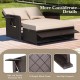 Patio Rattan Daybed with 4-Level Adjustable Backrest and Retractable Side Tray - Gallery View 8 of 11