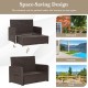 Patio Rattan Daybed with 4-Level Adjustable Backrest and Retractable Side Tray - Gallery View 9 of 11