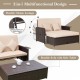 Patio Rattan Daybed with 4-Level Adjustable Backrest and Retractable Side Tray - Gallery View 10 of 11