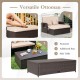 Patio Rattan Daybed with 4-Level Adjustable Backrest and Retractable Side Tray - Gallery View 11 of 11