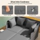 Cushioned seat of the patio rattan daybed in mix gray with zippered covers and fixing buckles for outdoor comfort.